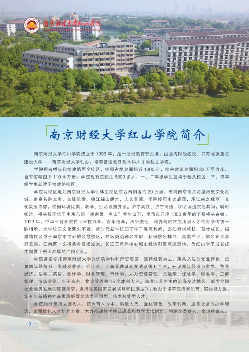 南京财经大学红山学院2019年招生简章