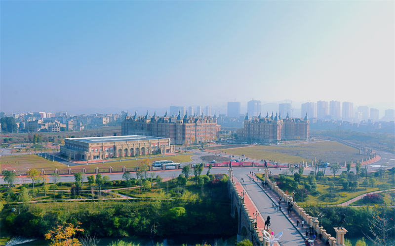 贵州黔南科技学院-教学区全景俯瞰图